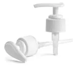 24/410, 4 1/8 tube  Lotion Pumps, White Ribbed Lotion Pumps