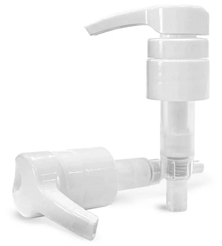 Industrial Pumps, White Lotion Pumps w/ Smooth Collar