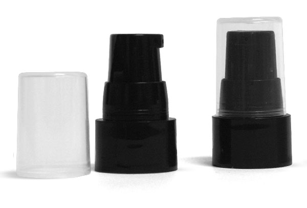 Treatment Pumps, Black Smooth Caps