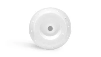 Airless Pumps, White Polypropylene Airless Pumps w/ Clear Snap On Overcaps