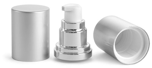 Airless Pumps, Silver Airless Pumps w/ Silver Caps