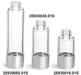 Plastic Bottles, Clear AS Airless Pump Bottles (Bulk), Pumps & Caps NOT Included
