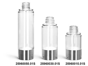 Plastic Bottles, Clear AS Airless Pump Bottles (Bulk), Pumps & Caps NOT Included