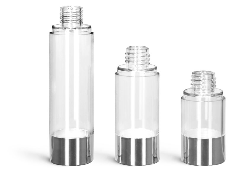Plastic Bottles, Clear AS Airless Pump Bottles (Bulk), Pumps & Caps NOT Included