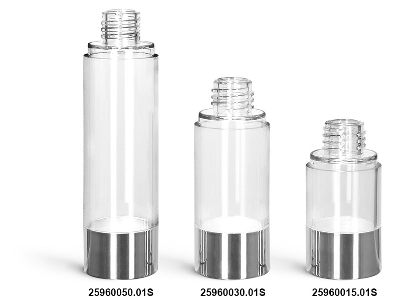 Plastic Bottles, Clear AS Airless Pump Bottles (Bulk), Pumps & Caps NOT Included