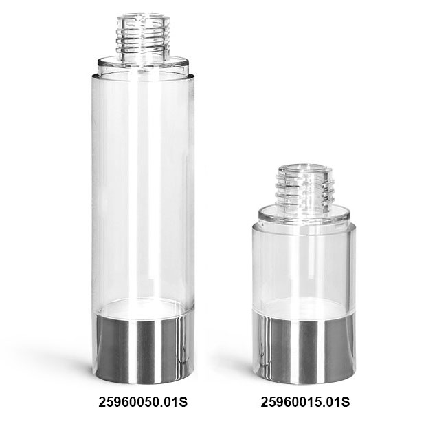 Plastic Bottles, Clear AS Airless Pump Bottles (Bulk), Pumps & Caps NOT Included