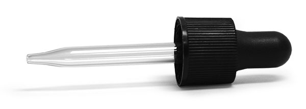 Glass Droppers, Black Bulb Glass Droppers