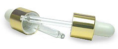 White Bulb Gold Cap Glass Droppers