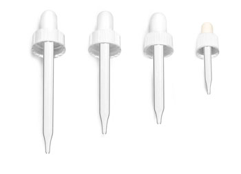 Glass Droppers, White Bulb Glass Droppers