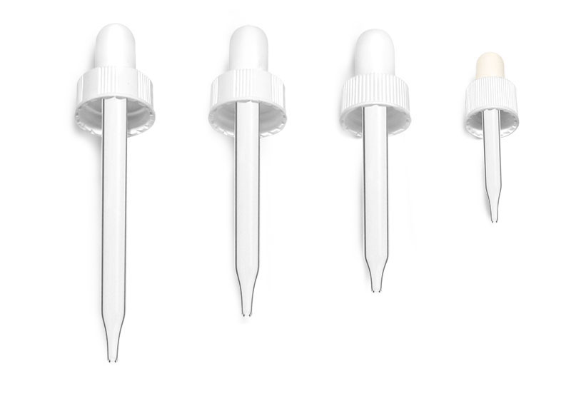 Glass Droppers, White Bulb Glass Droppers