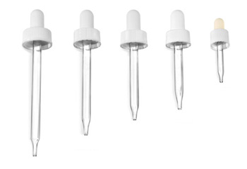 22/400 (7 mm x 108 mm) Glass Droppers, White Bulb Glass Droppers