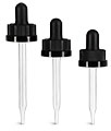 Black Child Resistant Droppers w/ Glass Pipettes