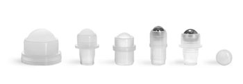 Dispensing Caps, Ball and Fitments For Roll On Containers