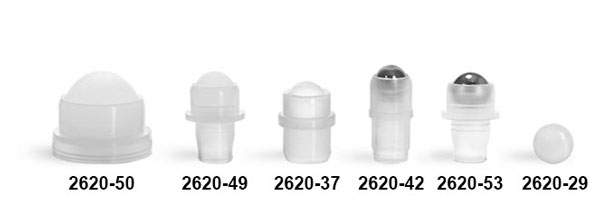 Dispensing Caps, Ball and Fitments For Roll On Containers