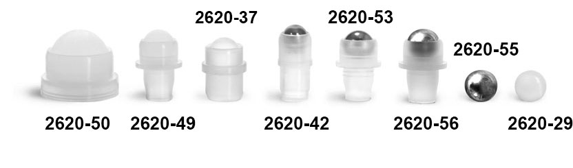 Dispensing Caps, Balls and Fitments For Roll On Containers