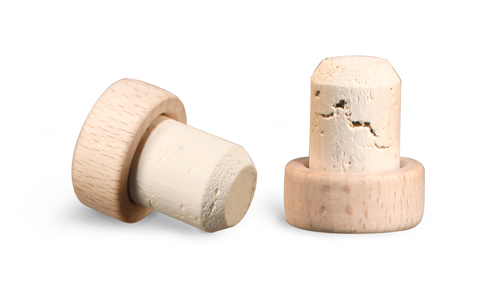 29 mm Cork Stoppers, Round Wood Bar Tops w/ Natural Corks