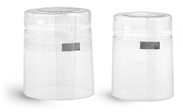 Capsules, Clear PVC Heat-Shrink Capsules w/ Silver Tear Tabs