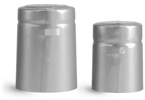 Capsules, Matte Silver PVC Heat-Shrink Capsules w/ Silver Tear Tab