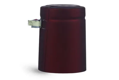 Capsules, Matte Burgundy PVC Heat-Shrink Capsules w/ Gold Tear Tabs