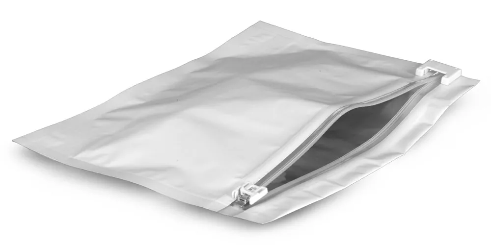 12.25 x 9 x 4 inch Plastic Bags, 12.25 in x 9 in White Child Resistant Reclosable Pouches