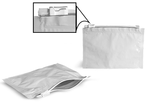 Plastic Bags, 8.5 In X 6 In White Child Resistant Reclosable Pouches