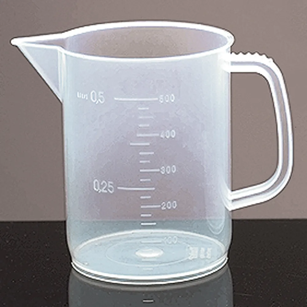 500 ml Low Form Polypropylene Plastic Beakers w/ Handles