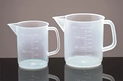 Plastic Beakers, Low Form Plastic Polypropylene Beakers w/ Handles