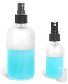 Frosted Glass Round Bottles
w/ Black Sprayers 