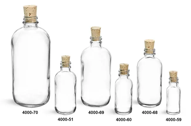 8 oz Clear Boston Round Glass Bottle  Buy Glass Bottles In Bulk At Burch  Bottle