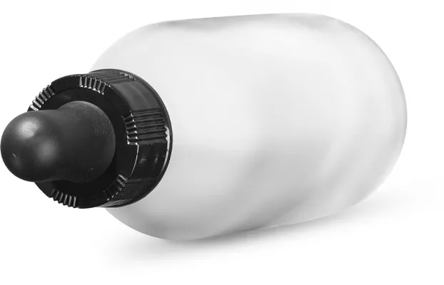 Glass Bottles, Frosted Glass Boston Round Bottles w/ Black Bulb Glass Droppers