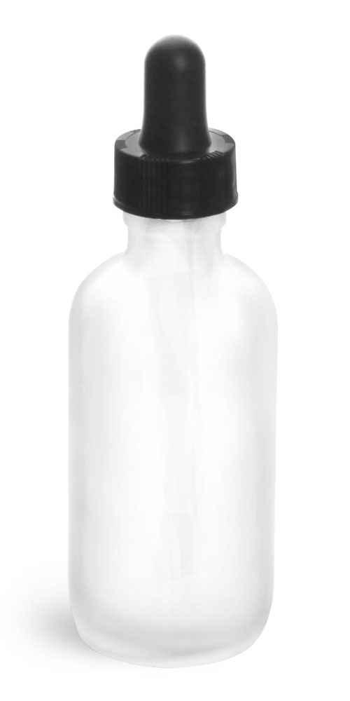 Download Sks Bottle Packaging 2 Oz Glass Bottles Frosted Glass Rounds W Black Bulb Glass Droppers