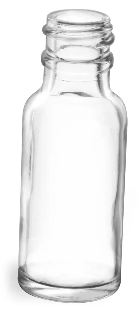 1/2 oz Clear Glass Round Bottles (Bulk), Caps NOT Included