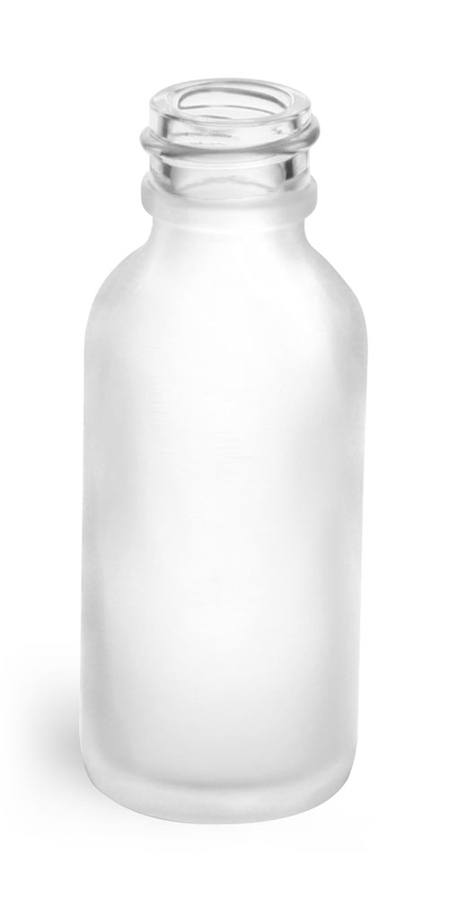 1 oz Frosted Glass Round Bottles (Bulk), Caps NOT Included