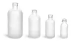 Frosted Glass Round Bottles (Bulk), Caps NOT Included