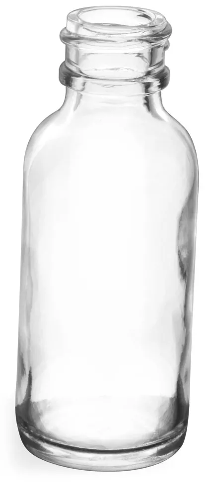 1 oz Clear Glass Round Bottles (Bulk), Caps NOT Included