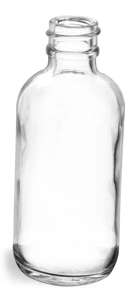 2 oz Clear Glass Round Bottles