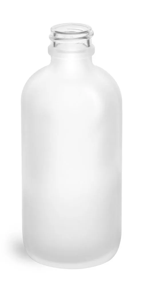 4 oz Frosted Glass Round Bottles (Bulk), Caps NOT Included