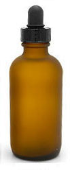 Frosted Amber Glass Boston Round Bottles w/ Black Bulb Glass Droppers