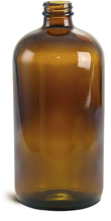 32 oz        Amber Glass Round Bottles (Bulk), Caps NOT Included