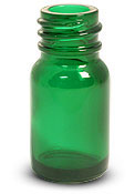 5 ml Green Glass Round Bottles (Bulk), Caps NOT Included