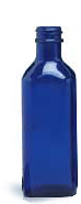 Blue Glass Square Bottles (Bulk), Caps NOT Included