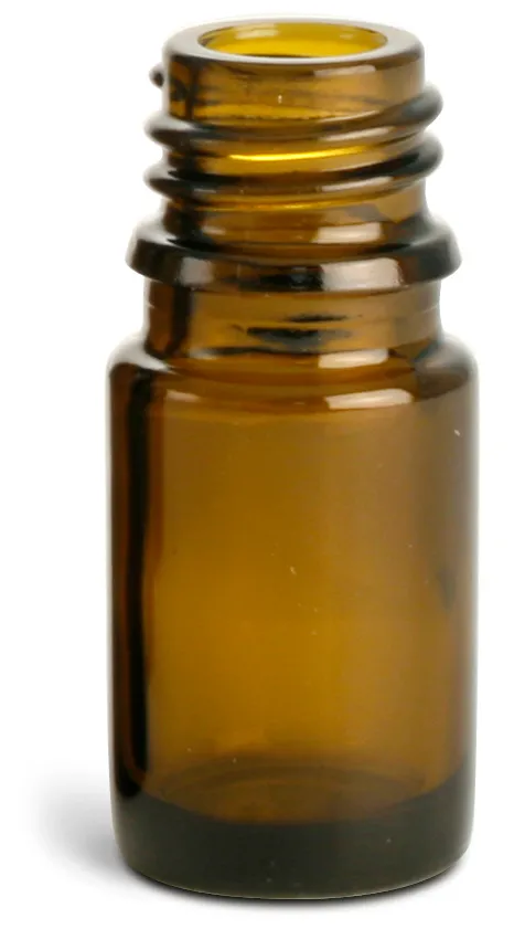 5 ml Amber Glass Euro Dropper Bottles (Bulk), Caps NOT Included