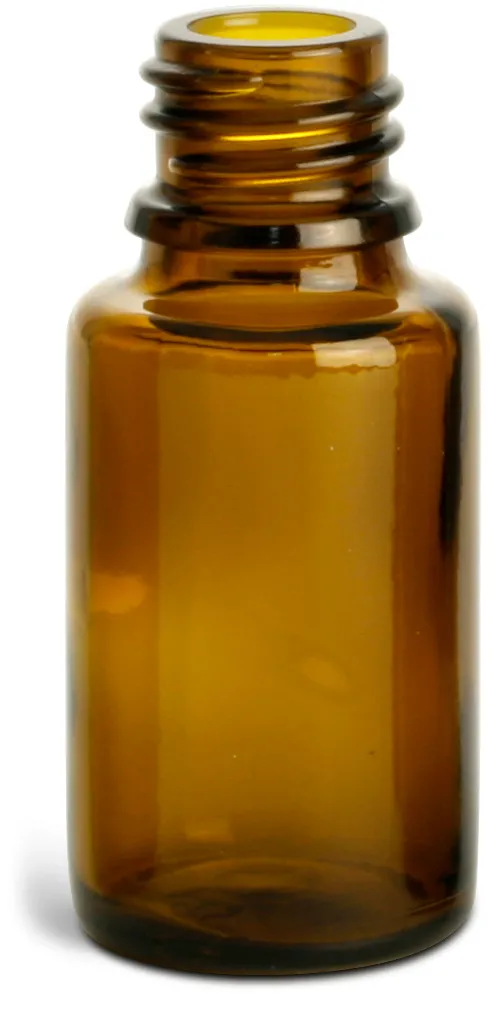 15 ml Amber Glass Euro Dropper Bottles (Bulk), Caps NOT Included