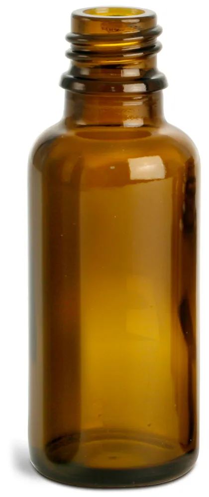 30 ml Amber Glass Euro Dropper Bottles (Bulk), Caps NOT Included
