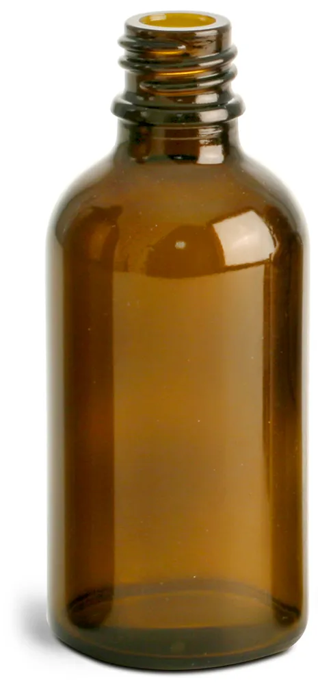 50 ml Amber Glass Euro Dropper Bottles (Bulk), Caps NOT Included