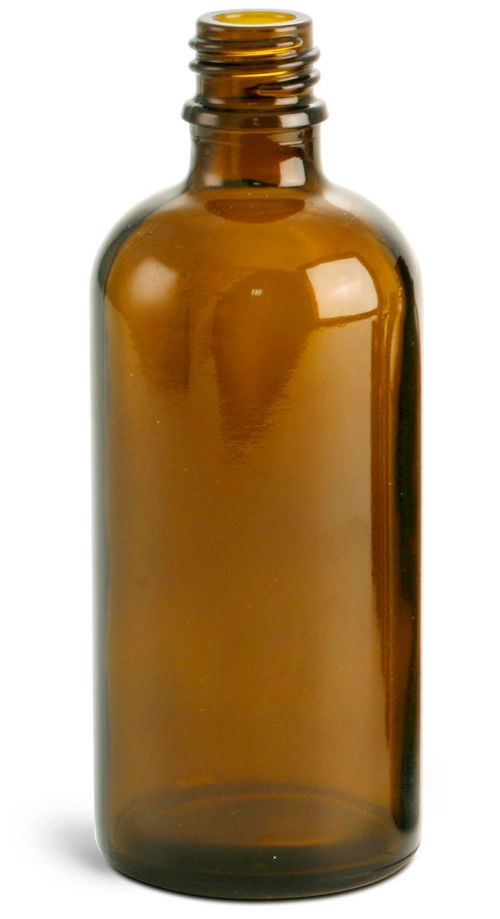 100 ml Amber Glass Euro Dropper Bottles (Bulk), Caps NOT Included
