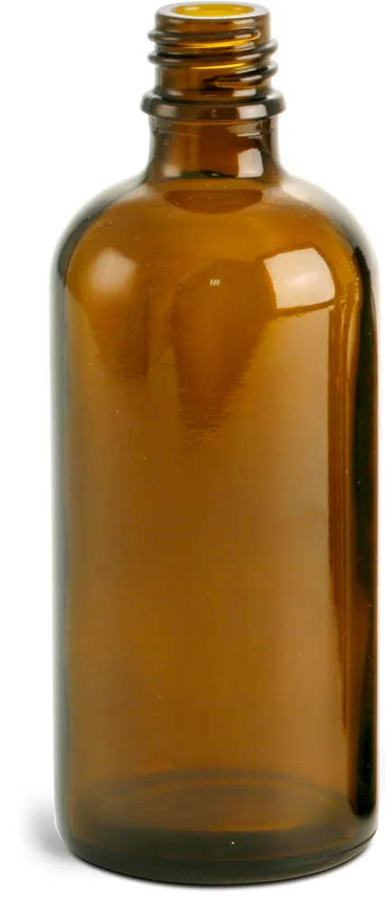 100 ml Amber Glass Euro Dropper Bottles (Bulk), Caps NOT Included