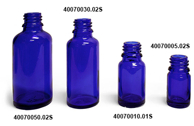 Original Blue Glass Euro Dropper Bottles (Bulk)