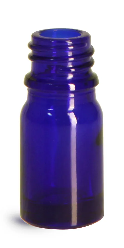 5 ml Glass Bottles, Cobalt Blue Glass Euro Dropper Bottles (Bulk), Caps NOT Included