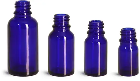 Cobalt Blue Glass Euro Dropper Bottles (Bulk), Caps NOT Included